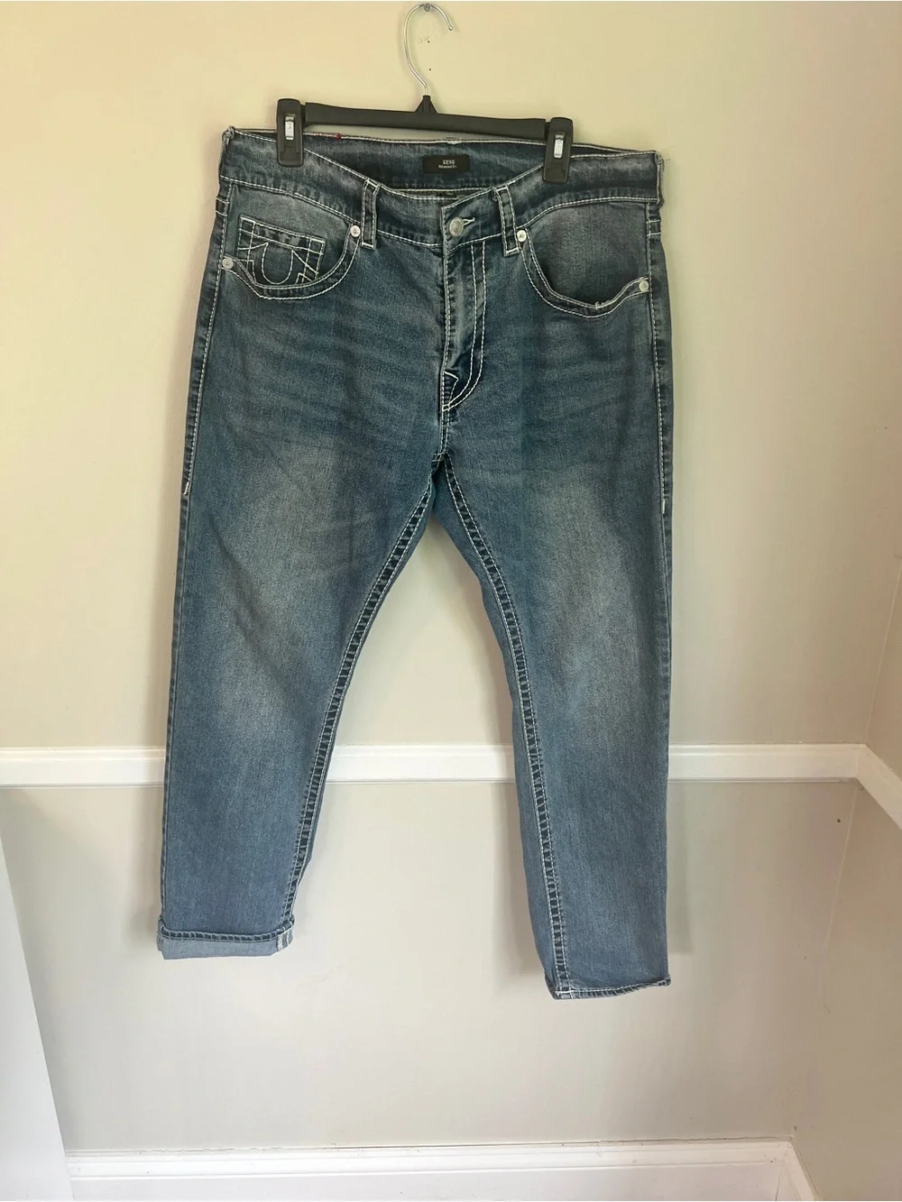 True Religion Men's Washed Blue Relaxed Fit Jeans